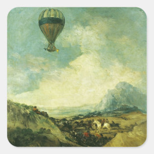 The Balloon or, The Ascent of the Montgolfier Square Sticker