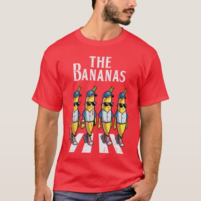 The Banana Crossing Funny Fruit Meme Parody Men Wo T-Shirt (Front)