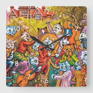 The Band Plays, Louis Wain Square Wall Clock