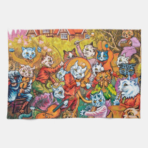 The Band Plays, Louis Wain Tea Towel