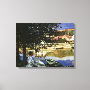 The Bank of the Seine, Bennecourt by Claude Monet Canvas Print