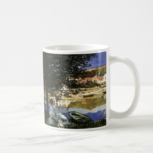 The Bank of the Seine, Bennecourt by Claude Monet Coffee Mug (Right)