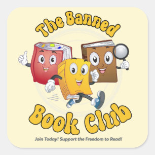 The Banned Book Club  Square Sticker