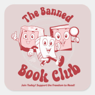 The Banned Book Club  Square Sticker