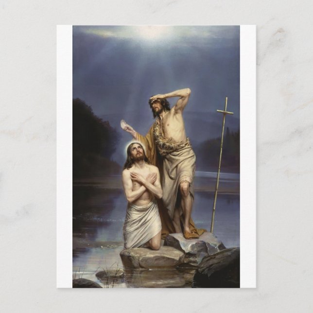 The Baptism of Christ by Carl Bloch Postcard (Front)