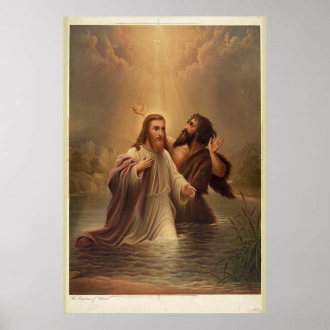 The Baptism of Christ by James Fuller Queen 1873 Poster (Front)