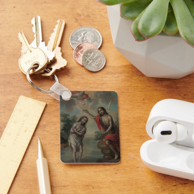The Baptism of Christ by Nicolás Enríquez Key Ring (Desk)