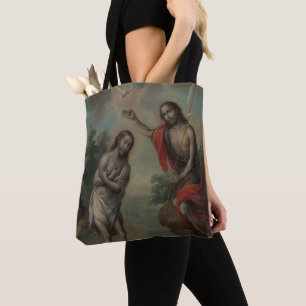 The Baptism of Christ by Nicolás Enríquez Tote Bag