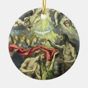 The Baptism of Christ, c.1597 (oil on canvas) Ceramic Tree Decoration