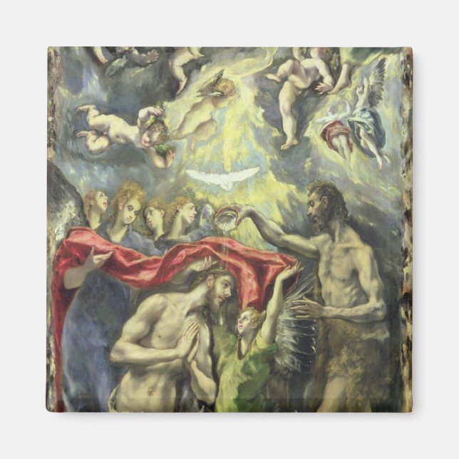 The Baptism of Christ, c.1597 (oil on canvas) Magnet (Front)