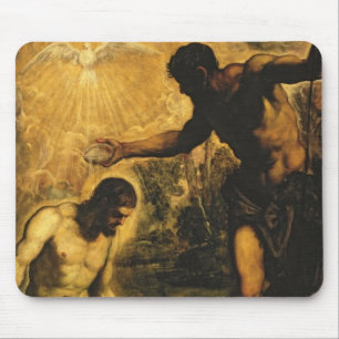 The Baptism of Christ (oil on canvas) Mouse Mat