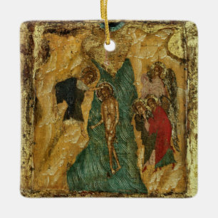 The Baptism of Christ Orthodox Christian Icon Ceramic Ornament