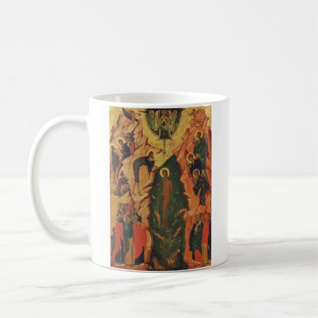 The Baptism of Jesus Christ Byzantine icon Coffee Mug (Left)
