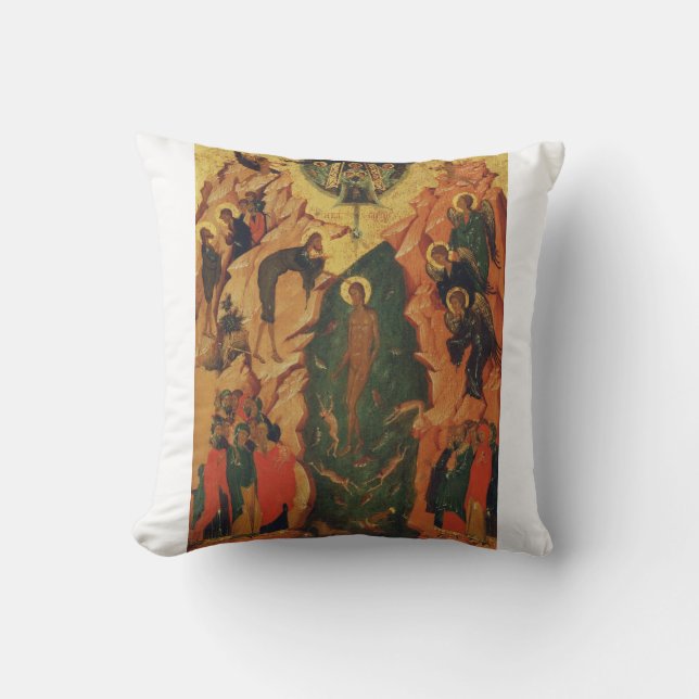 The Baptism of Jesus Christ Byzantine icon Cushion (Front)