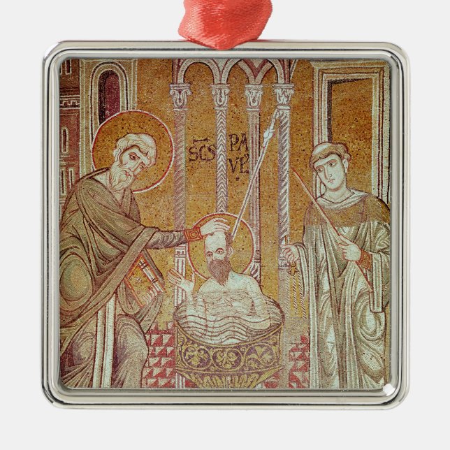 The Baptism of St. Paul By Ananias Metal Tree Decoration (Front)
