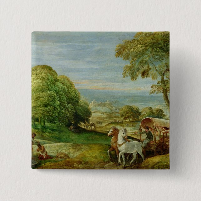 The Baptism of the Ethiopian Eunuch 15 Cm Square Badge (Front)