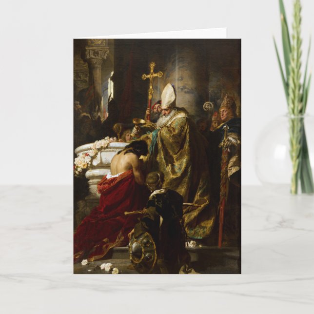 The Baptism of Vajk by Gyula Benczúr (1875) Card (Front)