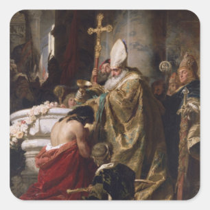 The Baptism of Vajk Square Sticker