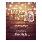 The Bar is Open Drink Menu Mason Jars Wedding Sign