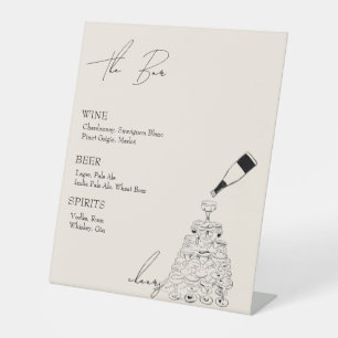 The Bar with Champagne Tower  Pedestal Sign