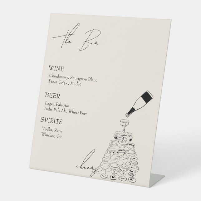 The Bar with Champagne Tower  Pedestal Sign (Front)