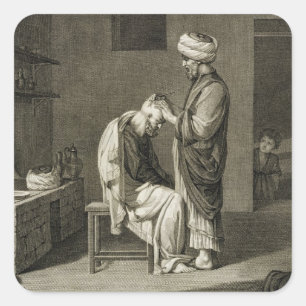 The Barber, from Volume II Arts and Trades of 'Des Square Sticker