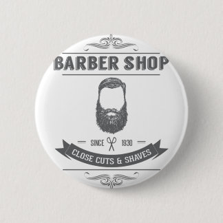 The barber shop 6 cm round badge