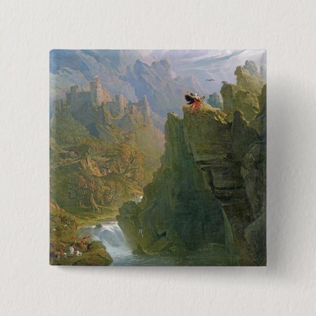 The Bard, c.1817 (oil on canvas) 15 Cm Square Badge (Front)