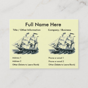 The Bark "Florida" Sailing Ship Bookmark Business Card