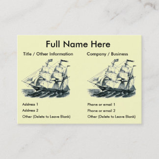 The Bark "Florida" Sailing Ship Bookmark Business Card