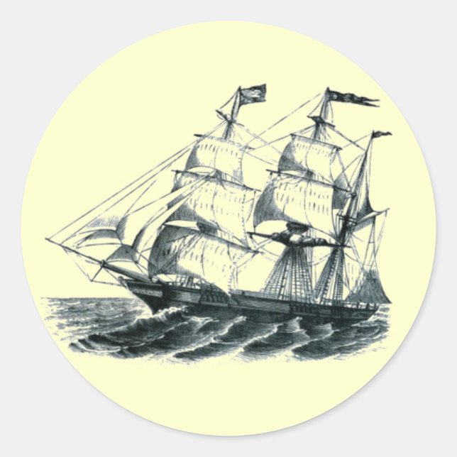 The Bark "Florida" Sailing Ship Bookmark Classic Round Sticker (Front)