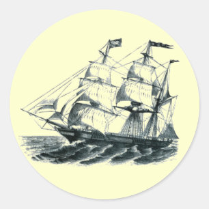 The Bark "Florida" Sailing Ship Bookmark Classic Round Sticker