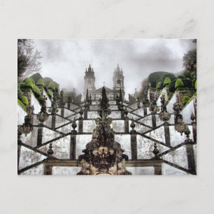 The Baroque staircase of Bom Jesus in Braga Postcard