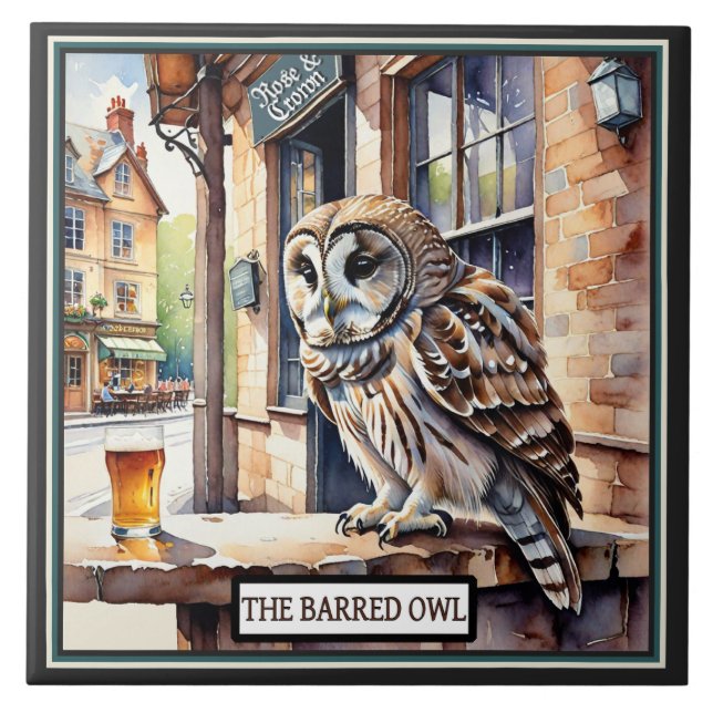 The Barred Owl Barred from a Pup Tile (Front)