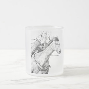 The Barrel Racer Frosted Glass Coffee Mug