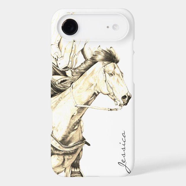 The Barrel Racer (sepia) Case-Mate iPhone Case (Back)