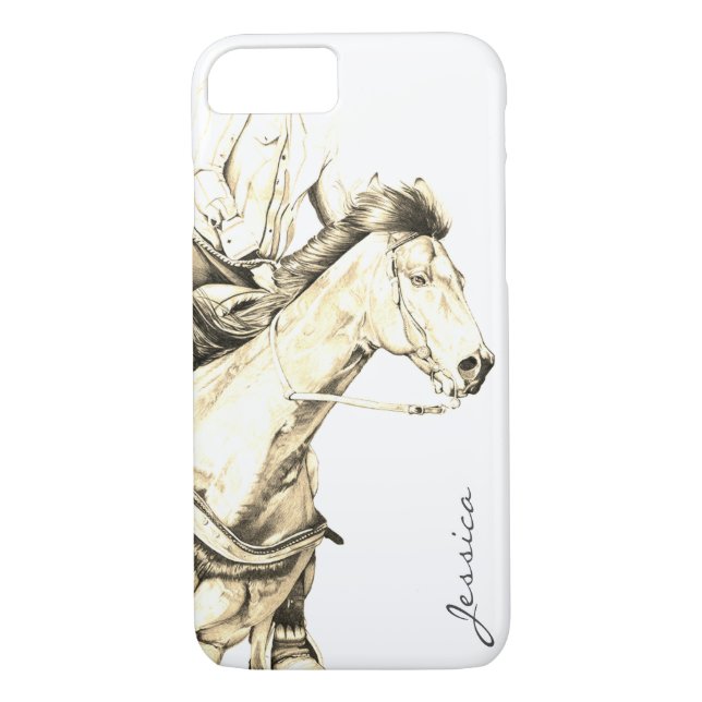 The Barrel Racer (sepia) Case-Mate iPhone Case (Back)