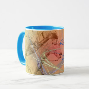 The Barrel Racer (yellow orange swirl) Mug