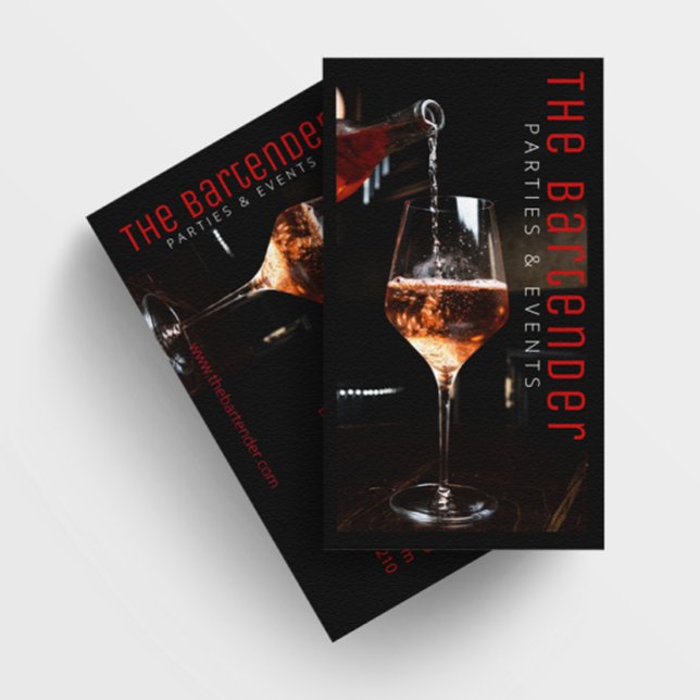 The Bartender Champagne Black Business Card (Creator Uploaded)
