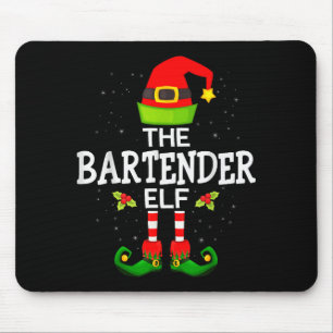 The Bartender Elf Christmas Family Matching Pajama Mouse Mat