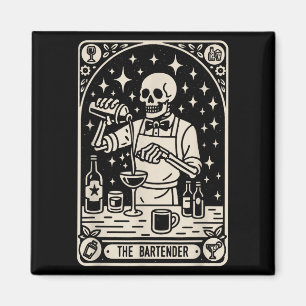 The Bartender Tarot Card Halloween Mixologist Barm Magnet
