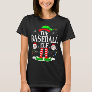 The Baseball Elf Funny Christmas Srt Lovers Xmas E T-Shirt