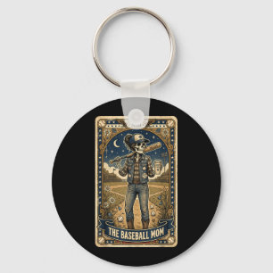 The Baseball Mum Skeleton Tarot Card Bat Coffee Key Ring