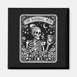 The Baseball Mum Tarot Card Skeleton Coffee Mother Magnet