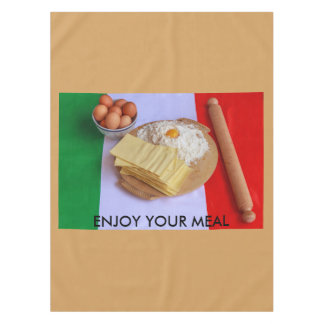 the basic ingredients of lasagne cotton tablecloth