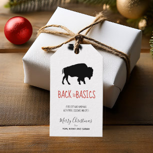 The Basics Black Buffalo Black & White Plaid ID602 Gift Tags