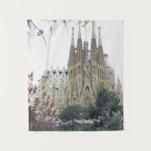 "The Basilica Sagrada Familia in Barcelona, Spain" Tapestry