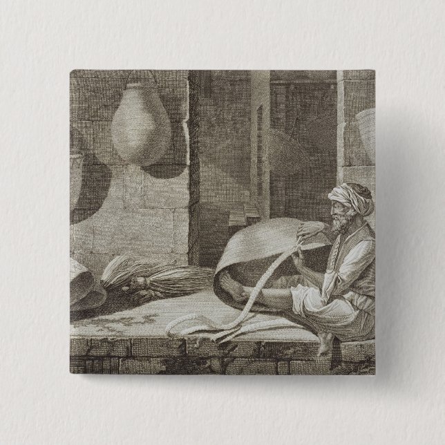 The Basket Maker, from Volume II Arts and Trades o 15 Cm Square Badge (Front)