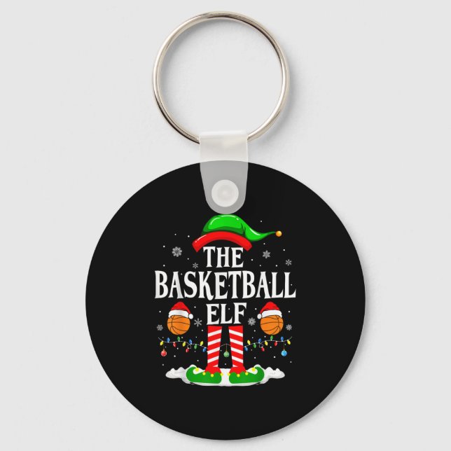 The Basketball Elf Bball Xmas Basketball Christmas Key Ring (Front)