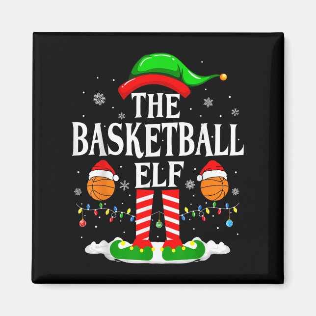 The Basketball Elf Bball Xmas Basketball Christmas Magnet (Front)